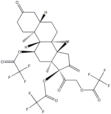16-Methylene-11α,17,21-tris[(trifluoroacetyl)oxy]-5α-pregnane-3,20-dione结构式