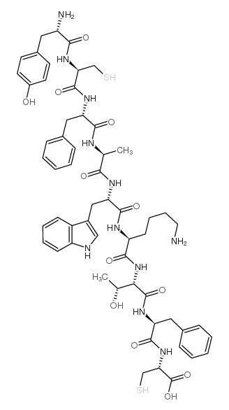 H-Tyr-Cys-Phe-Ala-Trp-Lys-Thr-Phe-Cys-OH trifluoroacetate salt (Disulfide bond) Structure