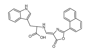 (2S)-3-(1H-indol-3-yl)-2-[(2-naphthalen-1-yl-5-oxo-1,3-oxazol-4-ylidene)methylamino]propanoic acid Structure