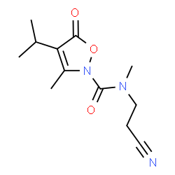2(5H)-Isoxazolecarboxamide,N-(2-cyanoethyl)-N,3-dimethyl-4-(1-methylethyl)-5-oxo- Structure