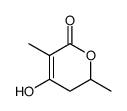 5,6-dihydro-3,6-dimethyl-4-hydroxy-2H-pyran-2-one Structure