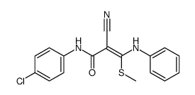 (Z)-N-(4-Chloro-phenyl)-2-cyano-3-methylsulfanyl-3-phenylamino-acrylamide Structure