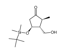 (2S,3R,4S)-4-{[tert-butyl(dimethyl)silyl]oxy}-3-(hydroxymethyl)-2-methylcyclopentanone Structure
