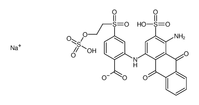 sodium 2-[(4-amino-9,10-dihydro-9,10-dioxo-3-sulpho-1-anthryl)amino]-4-[[2-(sulphooxy)ethyl]sulphonyl]benzoate结构式
