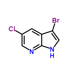3-溴-5-氯-1H-吡咯并[2,3-b]吡啶结构式