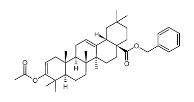benzyl (4aS,6aS,6bR,8aR,12aR,12bR,14bS)-10-acetoxy-2,2,6a,6b,9,9,12a-heptamethyl-1,3,4,5,6,6a,6b,7,8,8a,9,12,12a,12b,13,14b-hexadecahydropicene-4a(2H)-carboxylate结构式