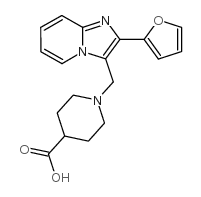 1-(2-呋喃-2-咪唑并[1,2-a]吡啶-3-基甲基)-哌啶-4-羧酸结构式