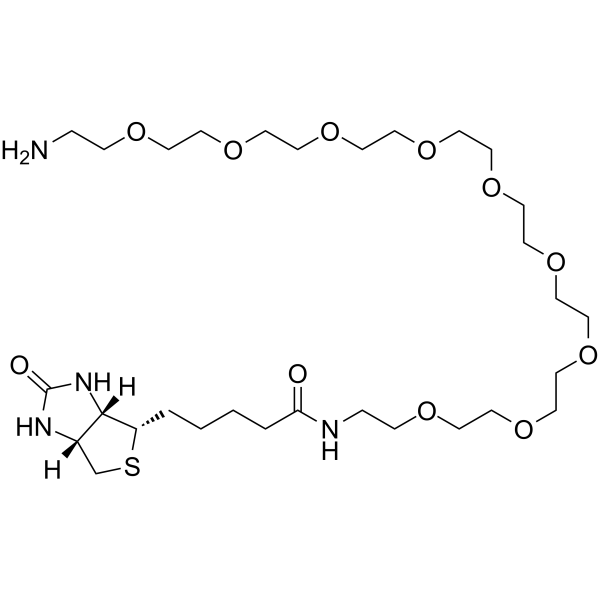 O-(2-氨基乙基)-O'-[2-(生物素氨基)乙基]八甘醇结构式