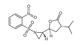 (3S,5S)-3-isopropyl-5-[(2S)-1-(2-nitrobenzenesulfonyl)aziridine-2-yl]dihydrofuran-2-one Structure