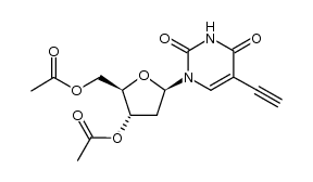 1-(3,5-di-O-acetyl-2-deoxy-β-D-erythro-pentofuranosyl)-5-ethynyluracil结构式