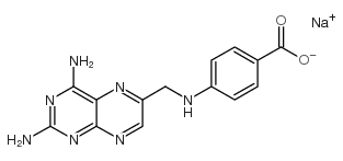 4-(N-[2,4-二氨基-6-蝶啶甲基]-氨基)苯甲酸钠结构式