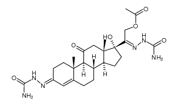 21-acetoxy-17-hydroxy-pregn-4-ene-3,11,20-trione-3,20-disemicarbazone结构式