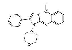 N-(2-methoxyphenyl)-3-morpholin-4-yl-4-phenyl-1,3-thiazol-2-imine结构式