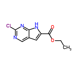 2-氯-7H-吡咯并[2,3-D]嘧啶-6-羧酸乙酯结构式