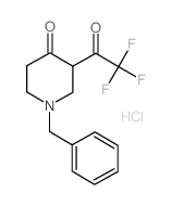 1-苄基-3-(2,2,2-三氟乙酰基)哌啶-4-酮盐酸盐结构式