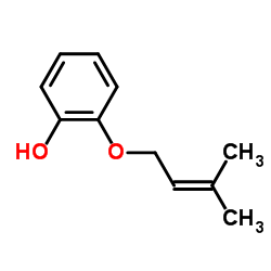 2-(3-甲基丁-2-烯氧基)苯酚结构式