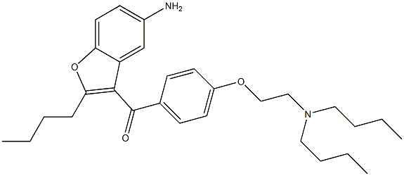 (5-氨基-2-丁基-3-苯并呋喃基)[4-[2-(二丁基氨基)乙氧基]苯基]甲酮结构式