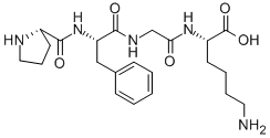 H-Pro-Phe-Gly-Lys-OH acetate salt结构式