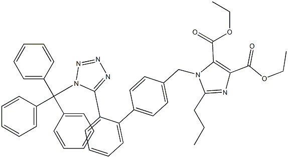 diethyl 2-propyl-1-((2'-(1-trityl-1H-tetrazol-5-yl)-[1,1'-biphenyl]-4-yl)methyl)-1H-imidazole-4,5-dicarboxylate picture