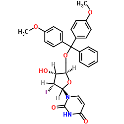 1-((2R,3R,4R,5R)-5-((双(4-甲氧基苯基)(苯基)甲氧基)甲基)-3-氟-4-羟基四氢呋喃-2-基)嘧啶-2,4(1H,3H)-二酮结构式