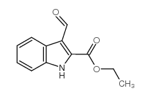 3-甲酰基-1H-吲哚-2-羧酸乙酯结构式