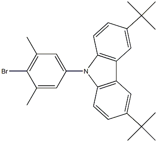 9-(4-Bromo-3,5-dimethyl-phenyl)-3,6-di-tert-butyl-9H-carbazole结构式