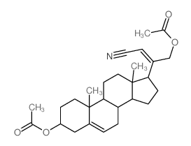 21-Norchola-5,20(22)-diene-23-nitrile,3b,21-dihydroxy-, diacetate (ester)(8CI) Structure