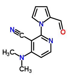 4-(Dimethylamino)-2-(2-formyl-1H-pyrrol-1-yl)nicotinonitrile结构式