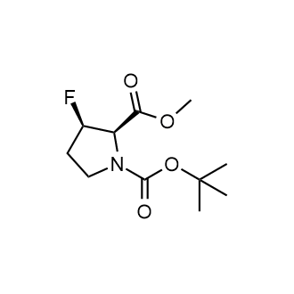 1-(叔丁基)2-甲基(2R,3R)-3-氟吡咯烷-1,2-二甲酸酯结构式