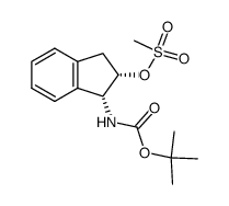 (1R,2S)-cis-1-[(1,1-dimethylethoxy)carbonylamino]-2-methanesulphonyloxyindan结构式