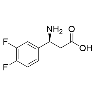 (βS)-β-氨基-3,4-二氟苯丙酸结构式