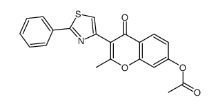 [2-methyl-4-oxo-3-(2-phenyl-1,3-thiazol-4-yl)chromen-7-yl] acetate结构式