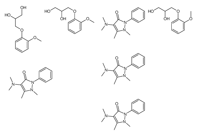 4-(dimethylamino)-1,5-dimethyl-2-phenylpyrazol-3-one,3-(2-methoxyphenoxy)propane-1,2-diol Structure