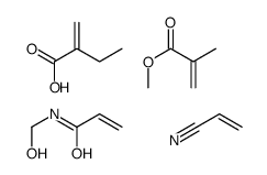 2-甲基-2-丙烯酸甲酯、2-丙烯酸乙酯、N-(羟甲基)-2-丙烯酰胺和2-丙烯腈的聚合物结构式