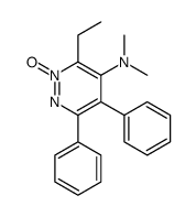 3-ethyl-N,N-dimethyl-2-oxido-5,6-diphenylpyridazin-2-ium-4-amine结构式