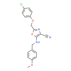 2-[(4-Chlorophenoxy)methyl]-5-[(4-methoxybenzyl)amino]-1,3-oxazole-4-carbonitrile结构式