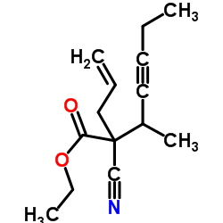 Ethyl Allyl-(1-Methyl-2-Pentynyl)-Cyanoacetate Structure