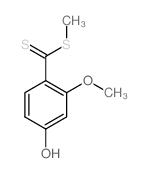 Benzenecarbodithioicacid, 4-hydroxy-2-methoxy-, methyl ester Structure