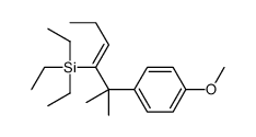 triethyl-[2-(4-methoxyphenyl)-2-methylhex-3-en-3-yl]silane结构式