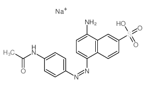 5-(4-acetamidophenyl)diazenyl-8-amino-naphthalene-2-sulfonic acid结构式