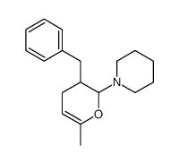 1-(3-benzyl-6-methyl-3,4-dihydro-2H-pyran-2-yl)piperidine Structure