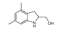 (4,6-dimethyl-2,3-dihydro-1H-indol-2-yl)methanol结构式