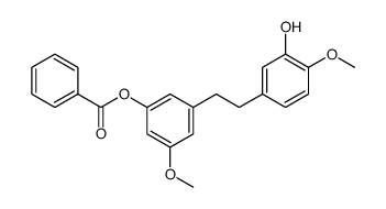 5-benzoyloxy-3'-hydroxy-3,4'-dimethoxydihydrostilbene结构式