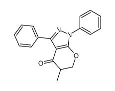 5-methyl-1,3-diphenyl-5,6-dihydropyrano[2,3-c]pyrazol-4-one Structure