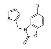 5-chloro-3-(thiophen-2-ylmethyl)-1,3-benzoxazole-2-thione结构式
