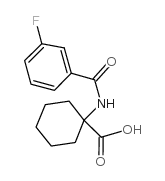 1-(3-氟-苯甲酰基氨基)-环己烷羧酸结构式