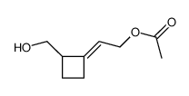 2-[2-(hydroxymethyl)cyclobutylidene]ethyl acetate结构式
