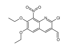 2-chloro-6,7-diethoxy-3-formyl-8-nitroquinoline Structure