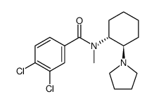 顺式(+/-)-3,4-二氯-N-甲基-N-(2-[1-吡咯烷基]环己基)苯乙酰胺盐酸盐结构式