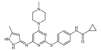 N-[4-[[4-(4-甲基-1-哌嗪)-6-[(5-甲基-1H-吡唑-3-基)氨基]-2-嘧啶]硫代]苯基]-环丙烷羧酰胺结构式